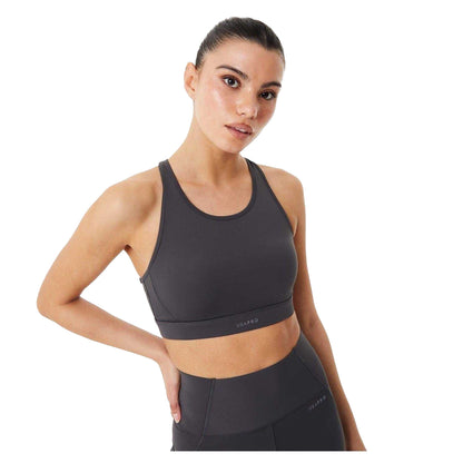 Charcoal Marl - Front - USA Pro Womens-Ladies Core Racerback Sports Bra