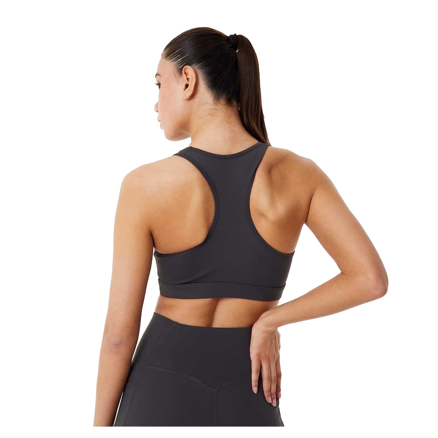 Charcoal Marl - Back - USA Pro Womens-Ladies Core Racerback Sports Bra