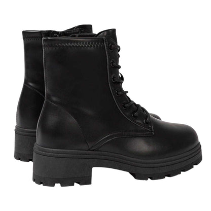 Black - Back - I Saw It First Womens-Ladies Biker Ankle Boots