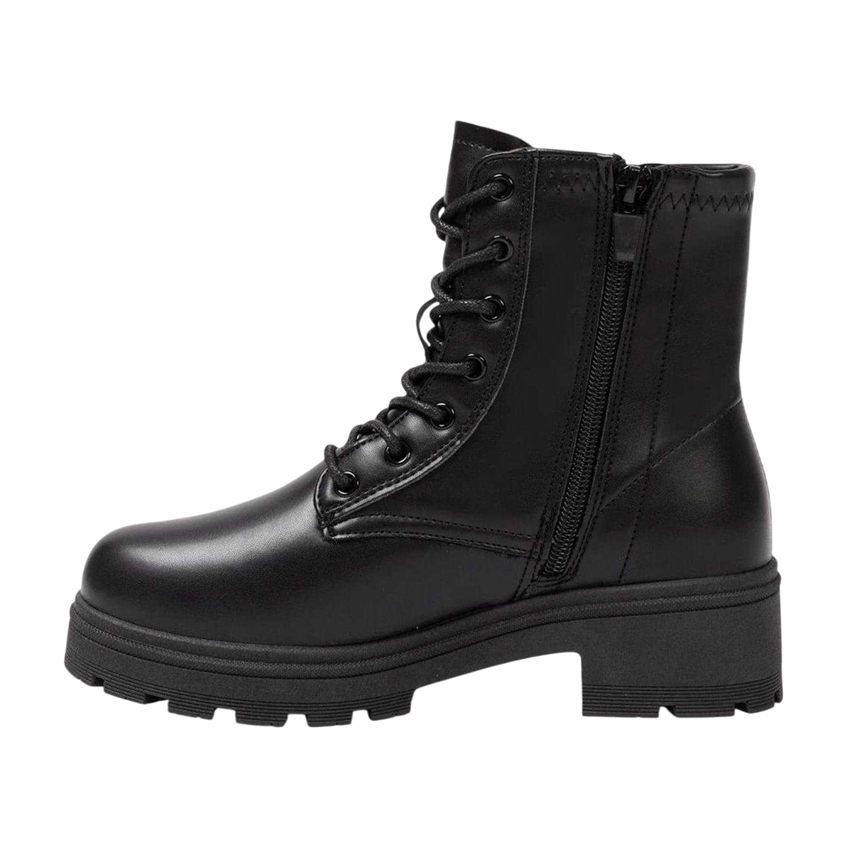 Black - Side - I Saw It First Womens-Ladies Biker Ankle Boots