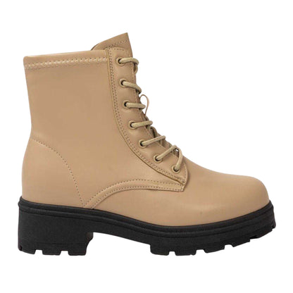 Camel - Front - I Saw It First Womens-Ladies Biker Ankle Boots