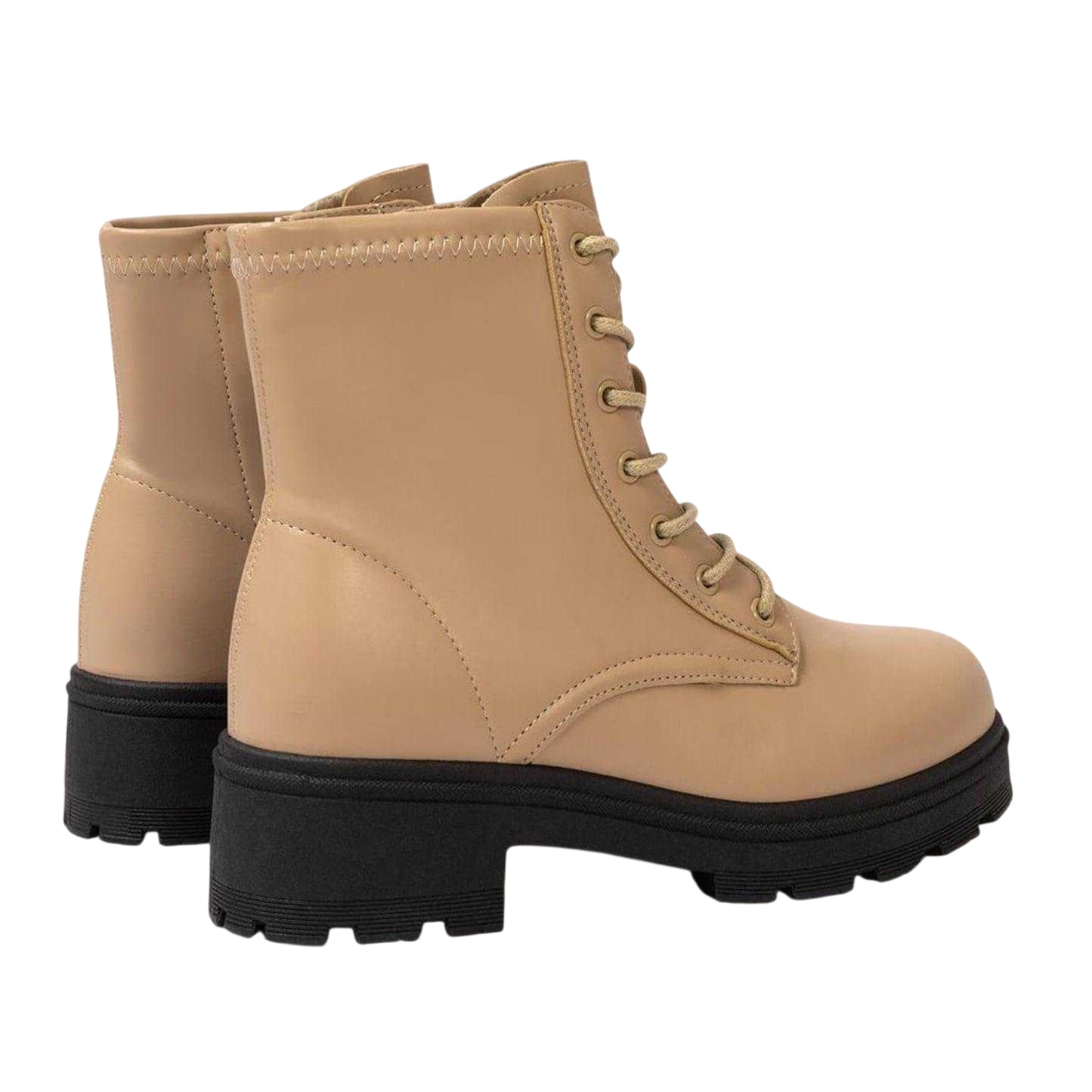 Camel - Back - I Saw It First Womens-Ladies Biker Ankle Boots