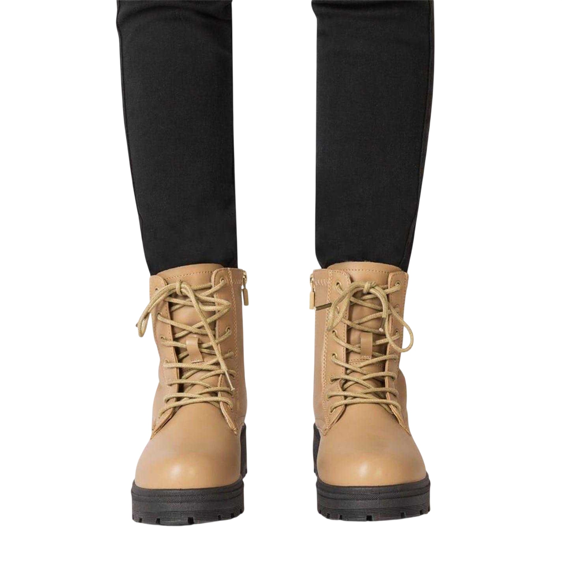 Camel - Lifestyle - I Saw It First Womens-Ladies Biker Ankle Boots