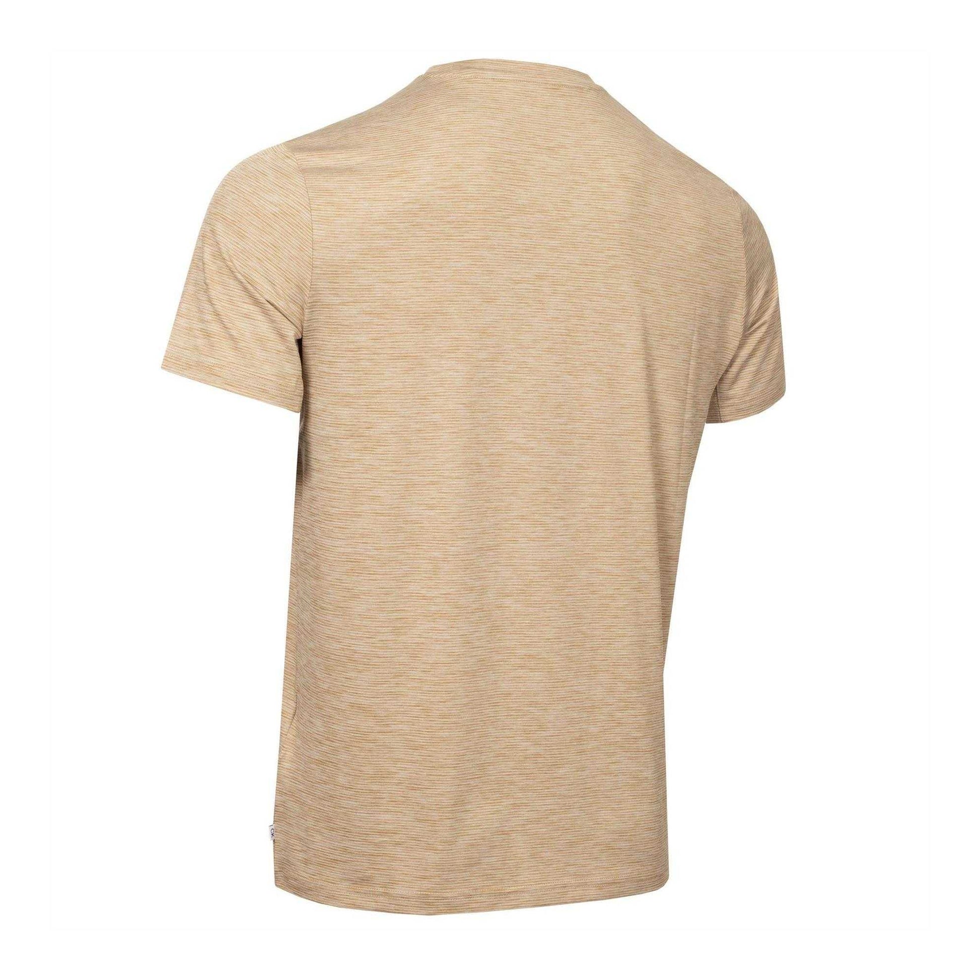 Khaki - Back - Calvin Klein Mens Striped Golf T-Shirt