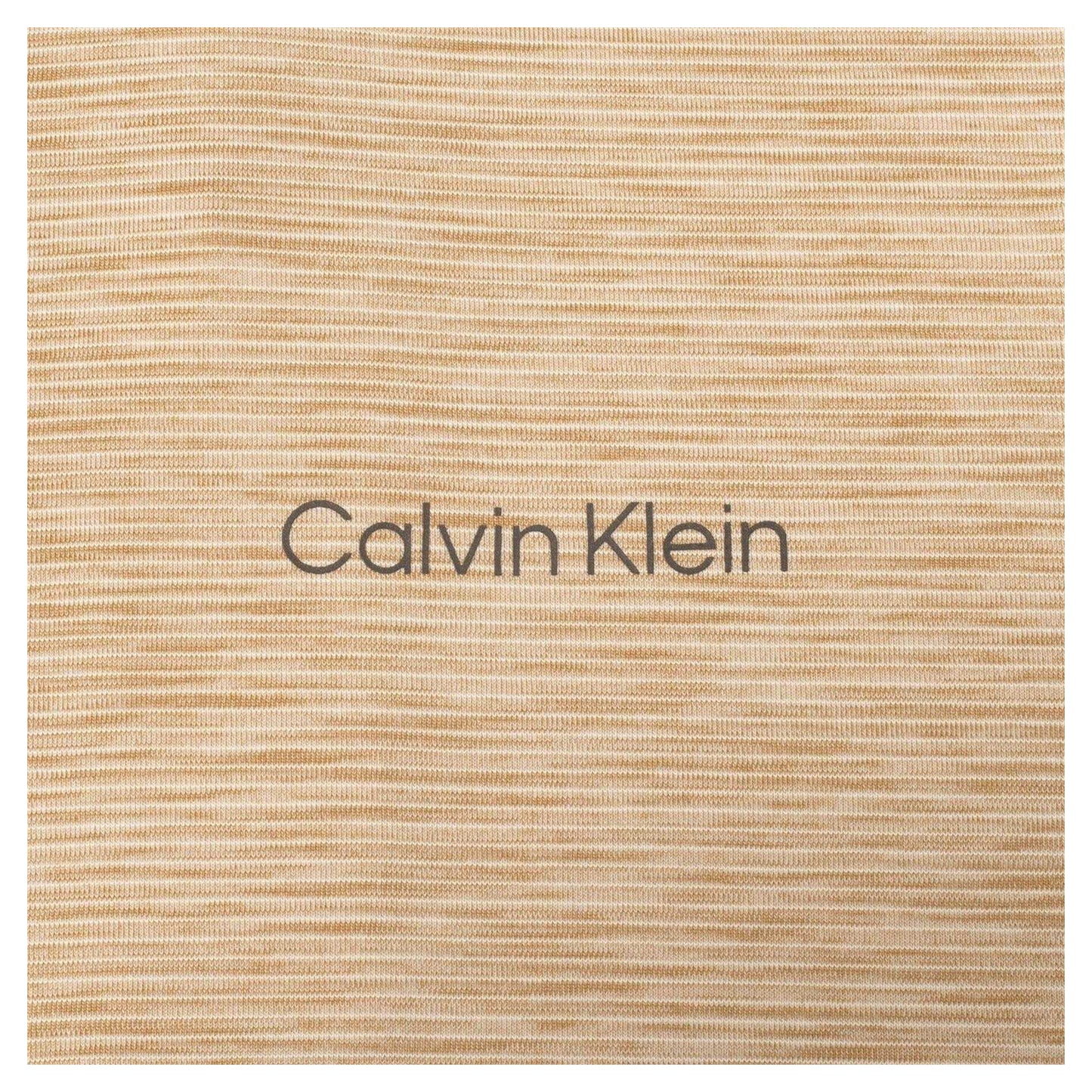 Khaki - Side - Calvin Klein Mens Striped Golf T-Shirt