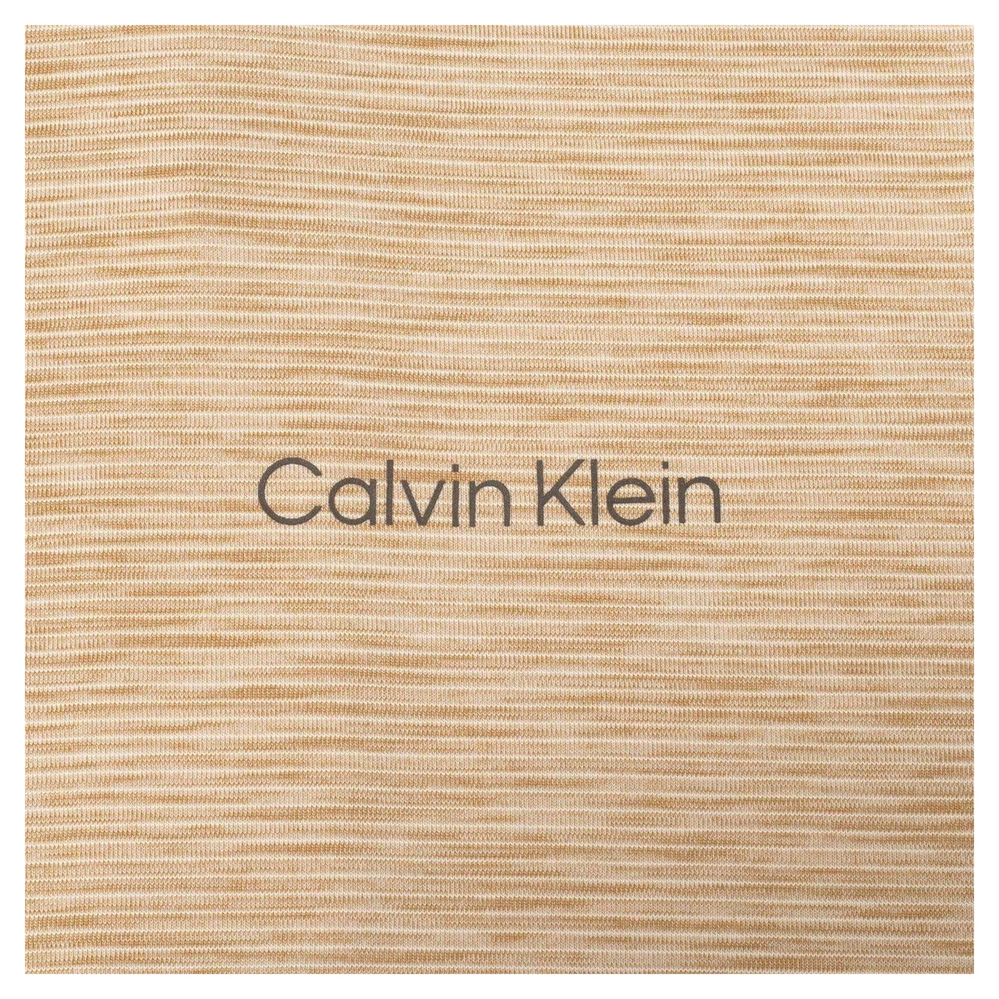 Khaki - Side - Calvin Klein Mens Striped Golf T-Shirt