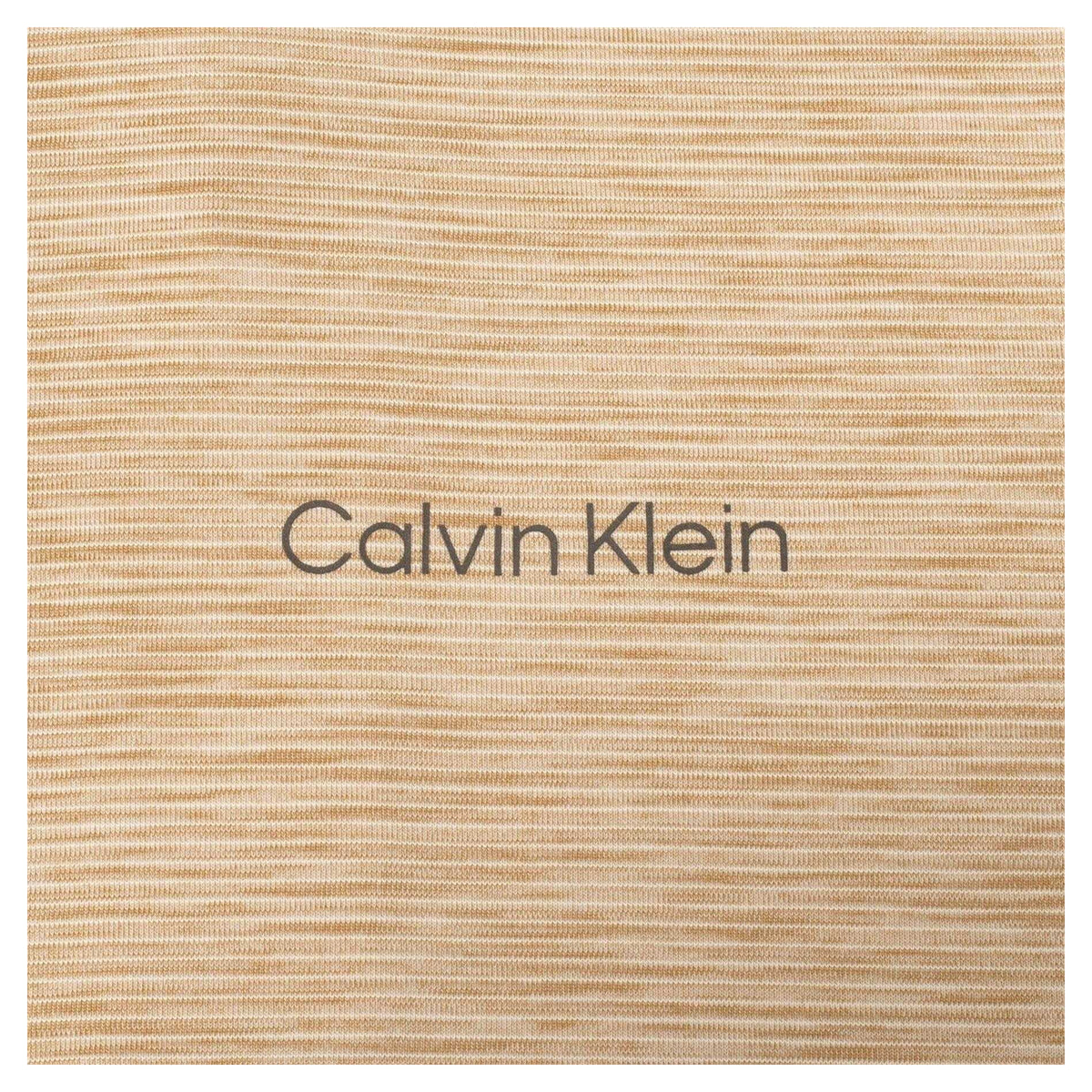 Khaki - Side - Calvin Klein Mens Striped Golf T-Shirt