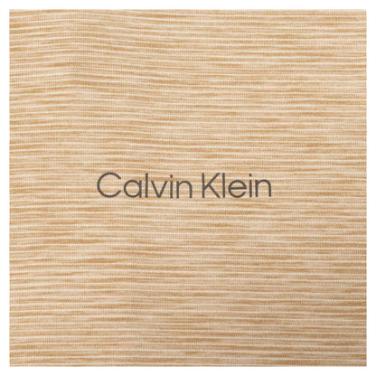 Khaki - Side - Calvin Klein Mens Striped Golf T-Shirt