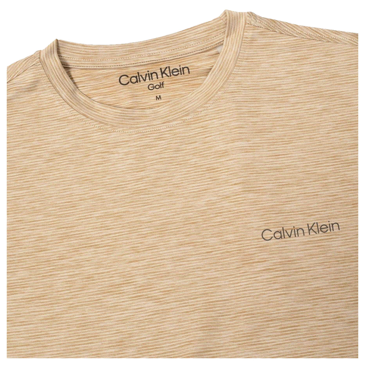 Khaki - Lifestyle - Calvin Klein Mens Striped Golf T-Shirt