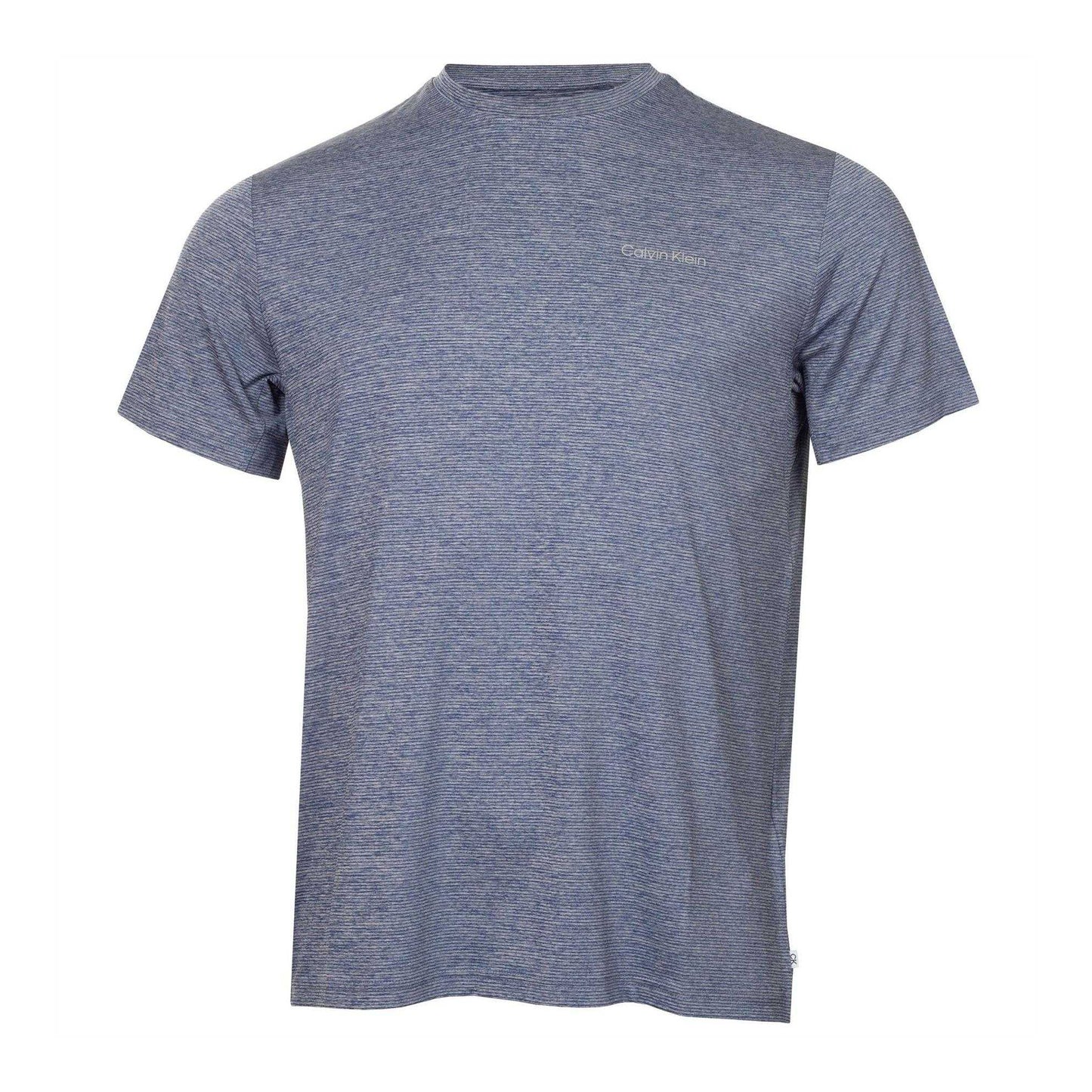 Marine Blue - Front - Calvin Klein Mens Striped Golf T-Shirt