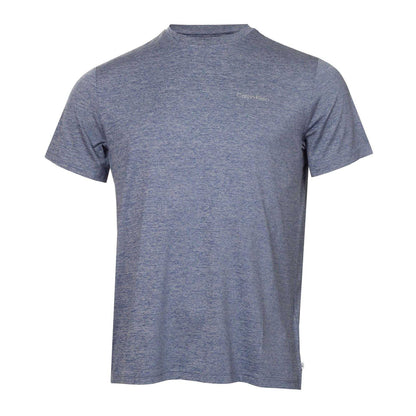 Marine Blue - Front - Calvin Klein Mens Striped Golf T-Shirt