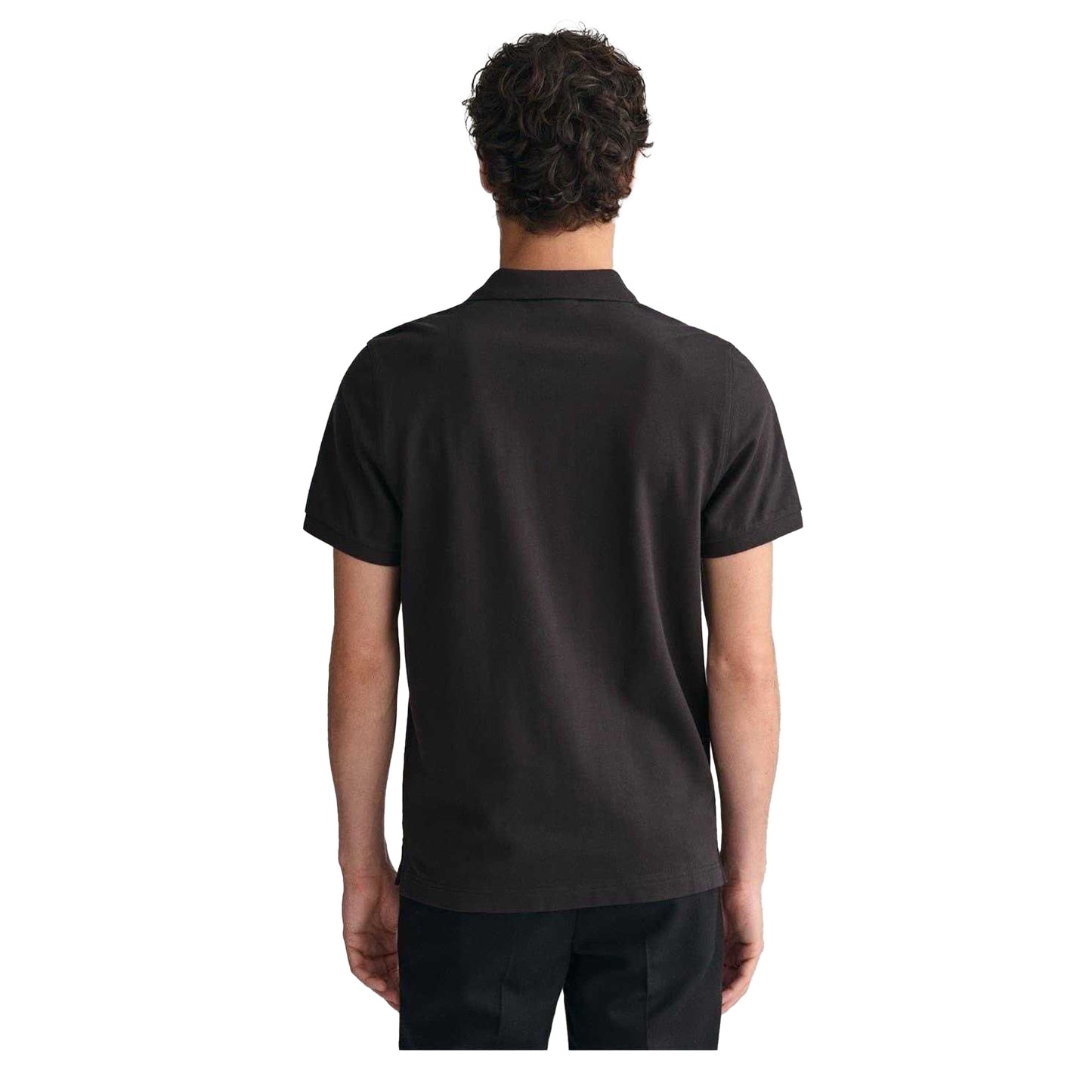 Black - Back - Gant Mens Pique Polo Shirt