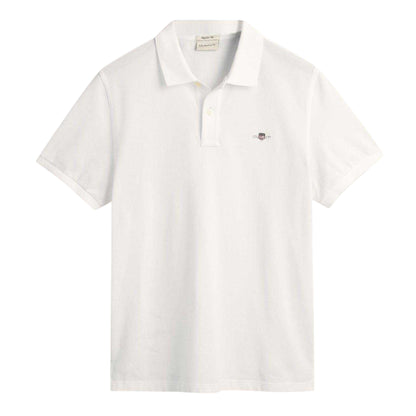 White - Front - Gant Mens Pique Polo Shirt