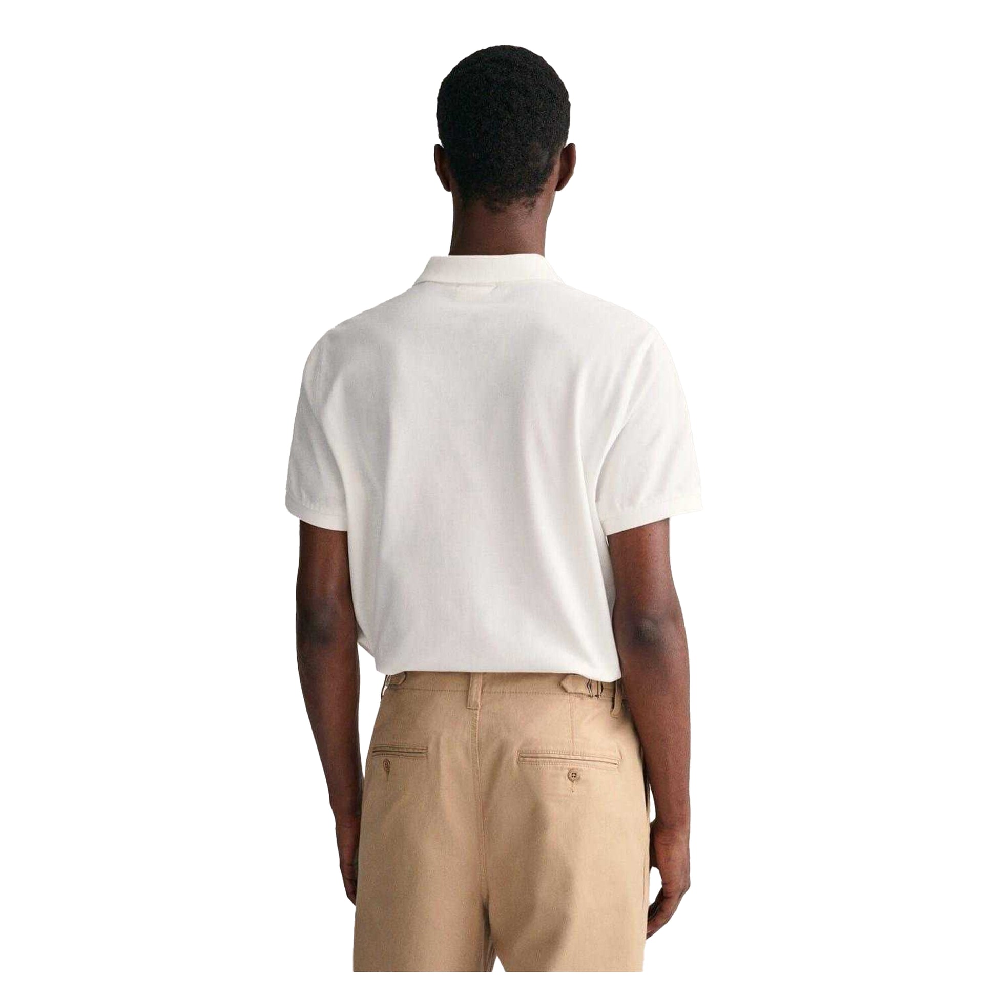White - Back - Gant Mens Pique Polo Shirt