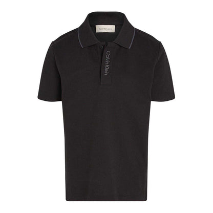 Black - Front - Calvin Klein Boys Embroidered Logo Polo Shirt