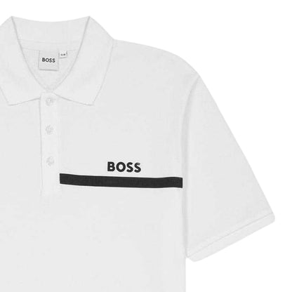 White - Side - Boss Mens Regular Short-Sleeved Polo Shirt