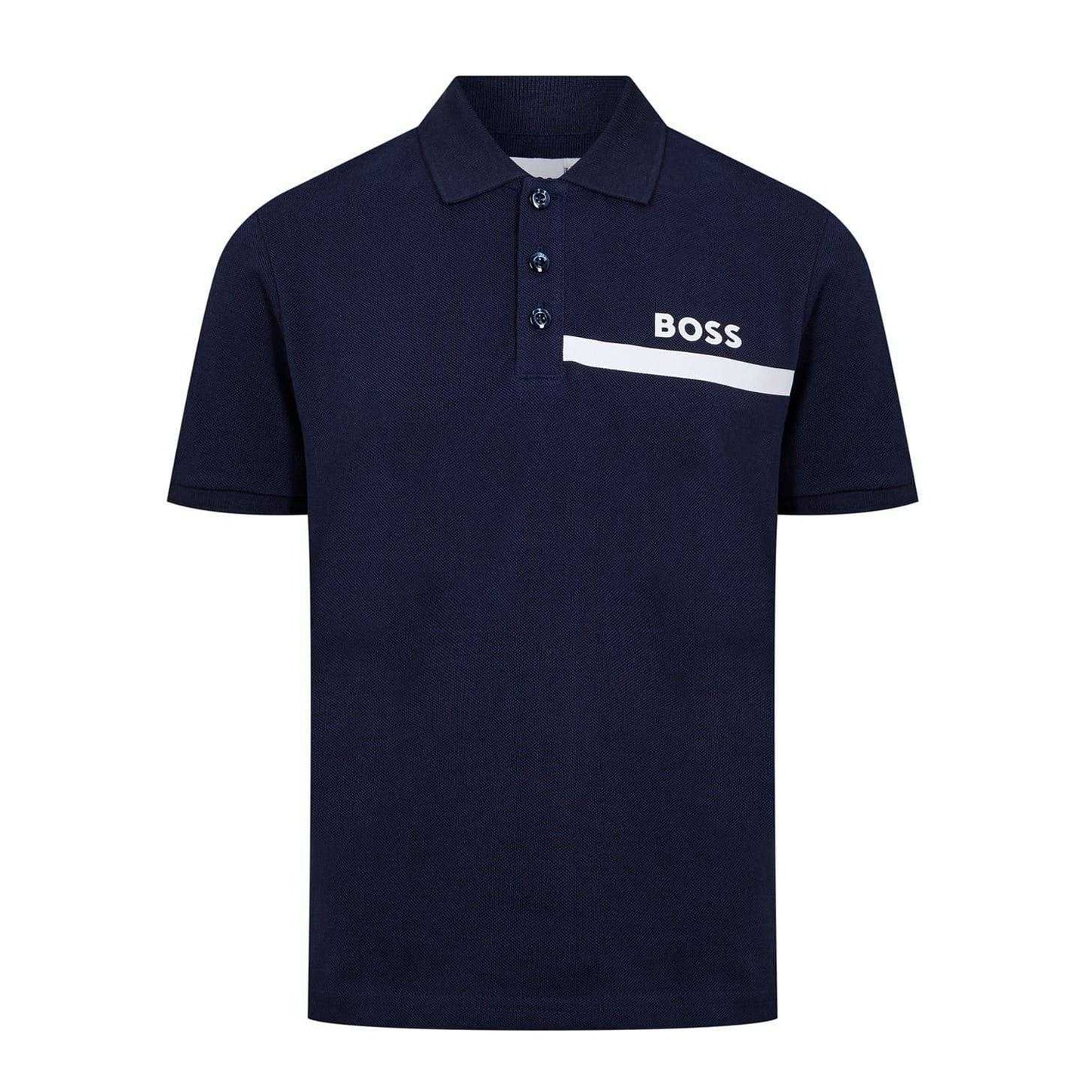 Navy - Front - Boss Mens Regular Short-Sleeved Polo Shirt