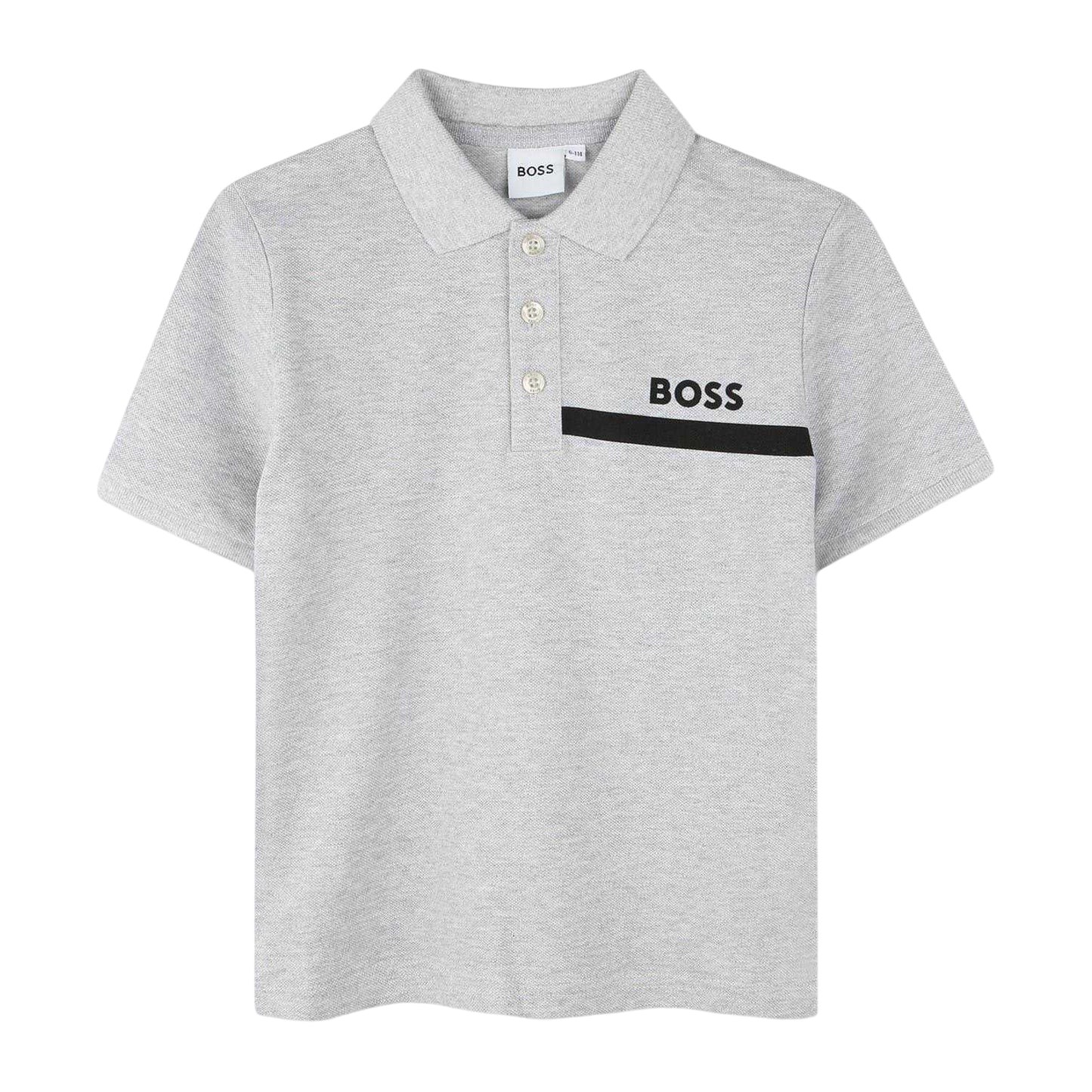 Grey - Front - Boss Mens Regular Short-Sleeved Polo Shirt