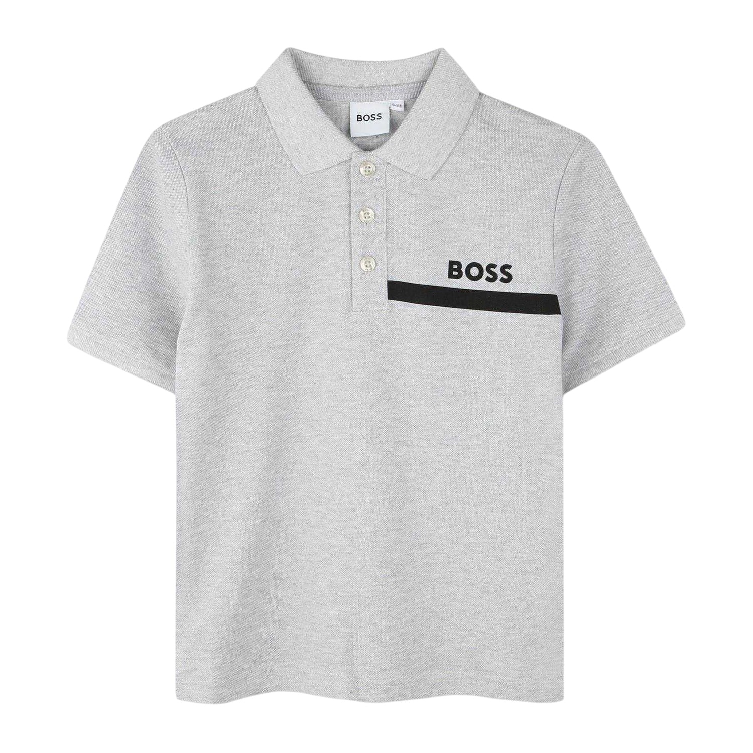 Grey - Front - Boss Mens Regular Short-Sleeved Polo Shirt