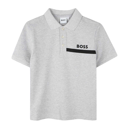 Grey - Front - Boss Mens Regular Short-Sleeved Polo Shirt