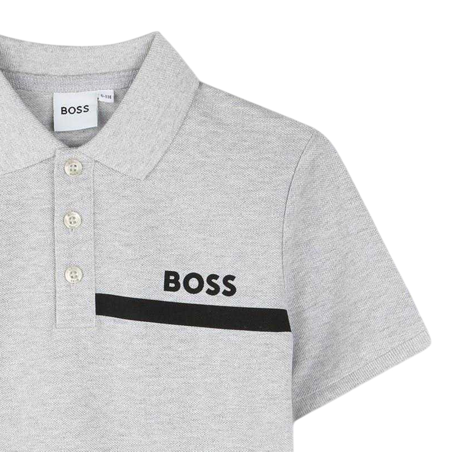Grey - Side - Boss Mens Regular Short-Sleeved Polo Shirt