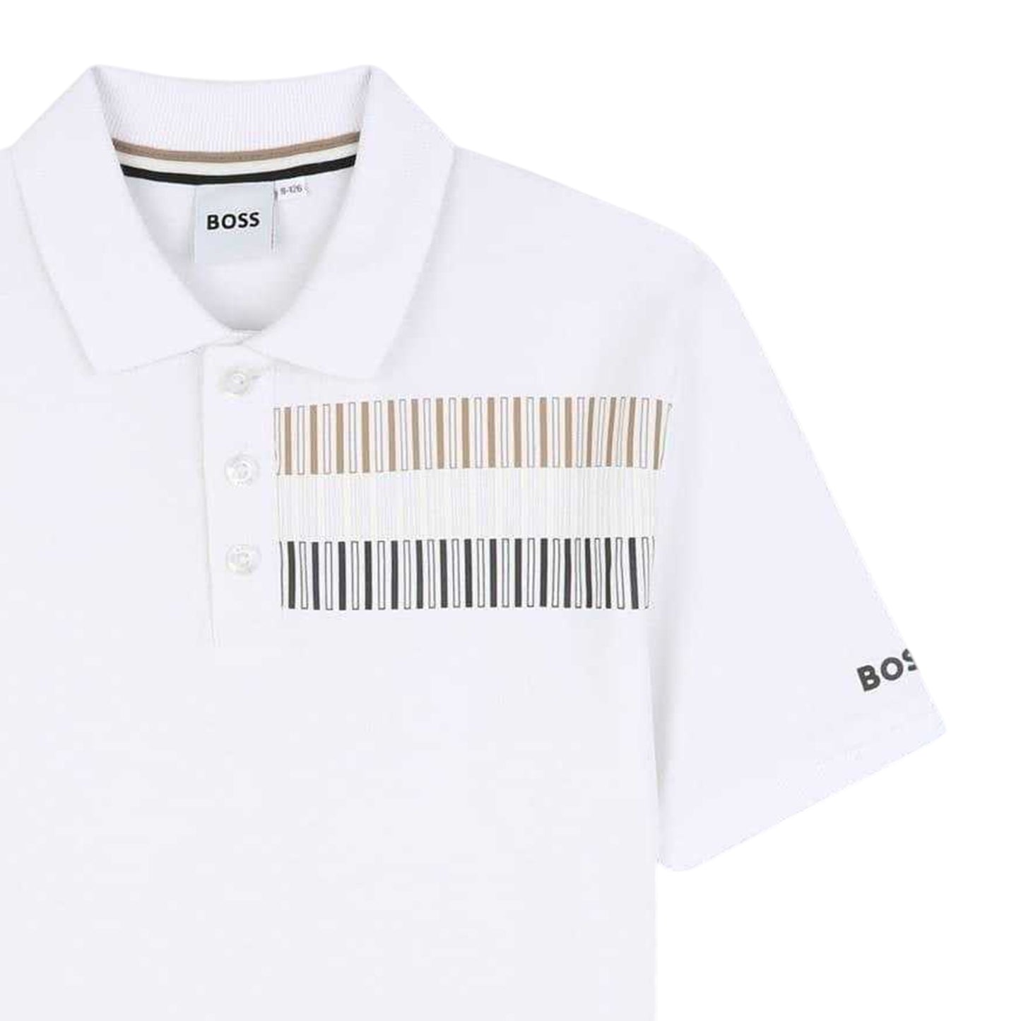 White - Side - Boss Childrens-Kids Regular Polo Shirt
