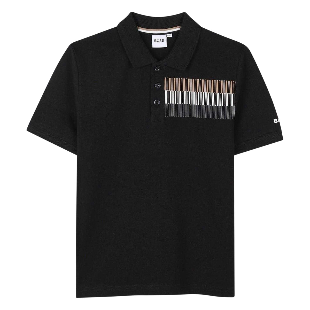 Black - Front - Boss Childrens-Kids Regular Polo Shirt