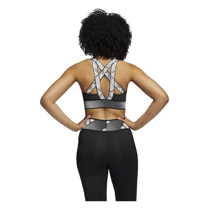 Black-Light Brown - Back - Adidas Womens-Ladies Adlife Scoop Neck Sports Bra