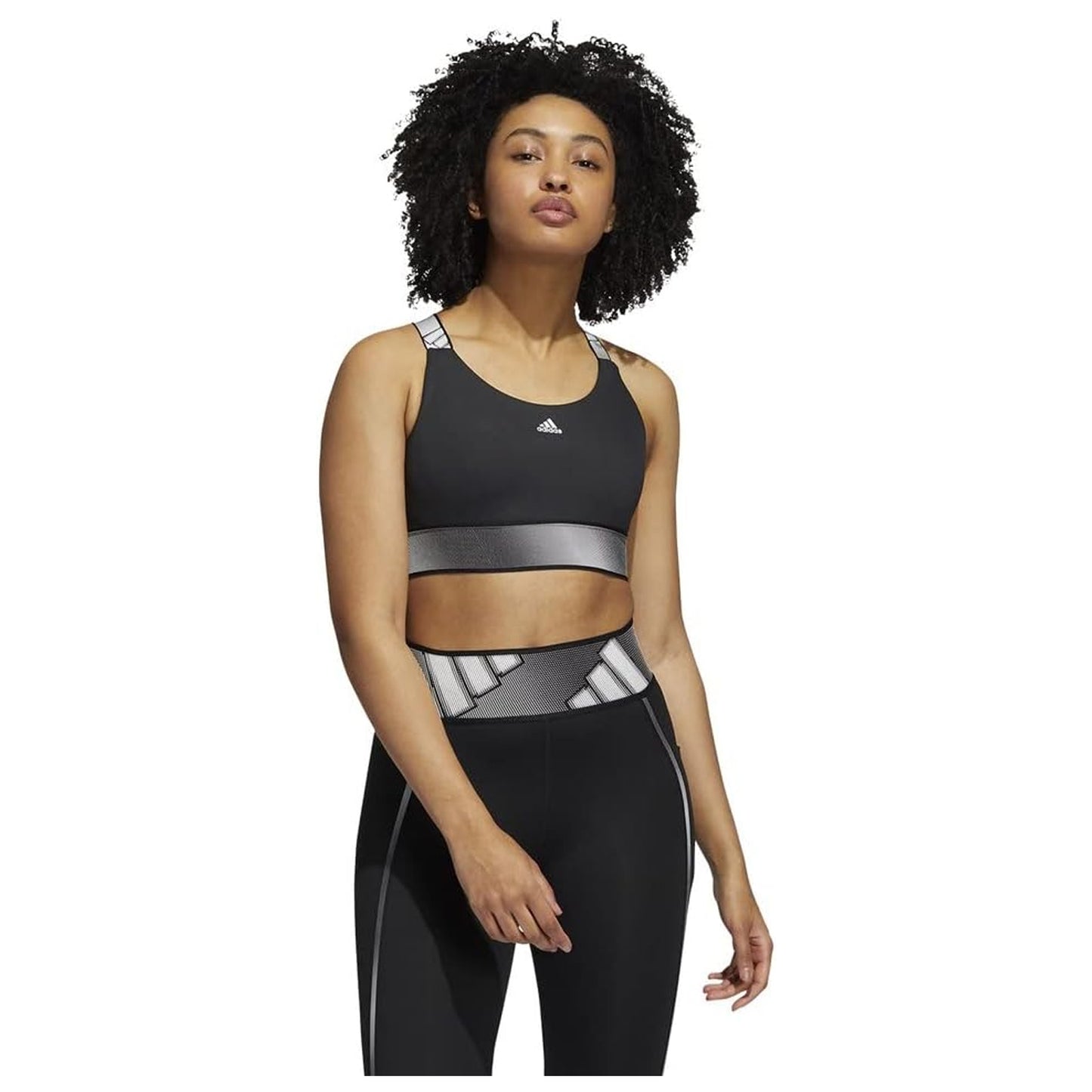 Black-Light Brown - Lifestyle - Adidas Womens-Ladies Adlife Scoop Neck Sports Bra