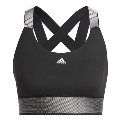 Black-Light Brown - Front - Adidas Womens-Ladies Adlife Scoop Neck Sports Bra