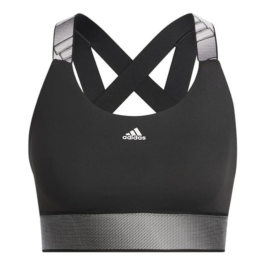 Black-Light Brown - Front - Adidas Womens-Ladies Adlife Scoop Neck Sports Bra