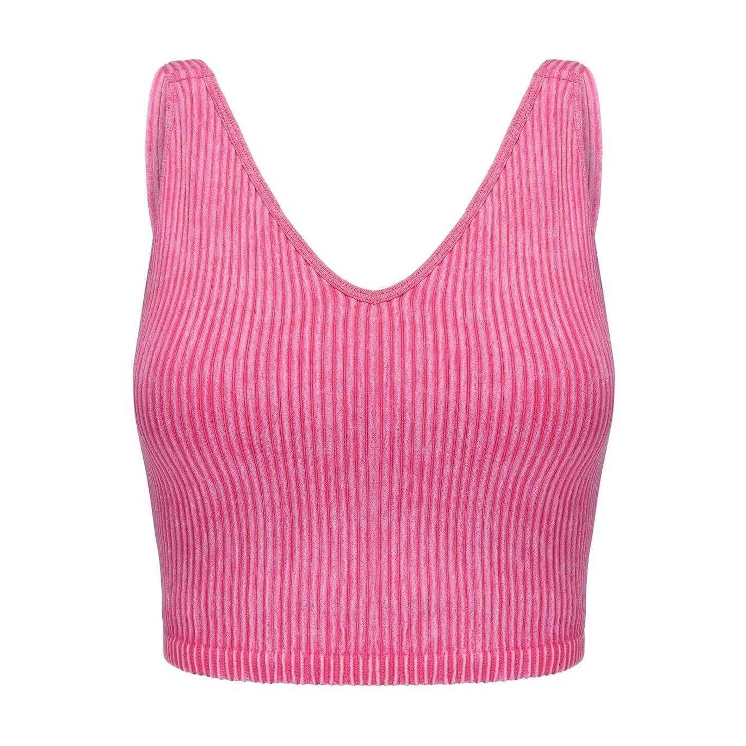 Raspberry-Maple Sugar - Back - Slazenger Womens-Ladies Ribbed Sports Bra (Pack of 2)