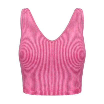 Raspberry-Maple Sugar - Back - Slazenger Womens-Ladies Ribbed Sports Bra (Pack of 2)