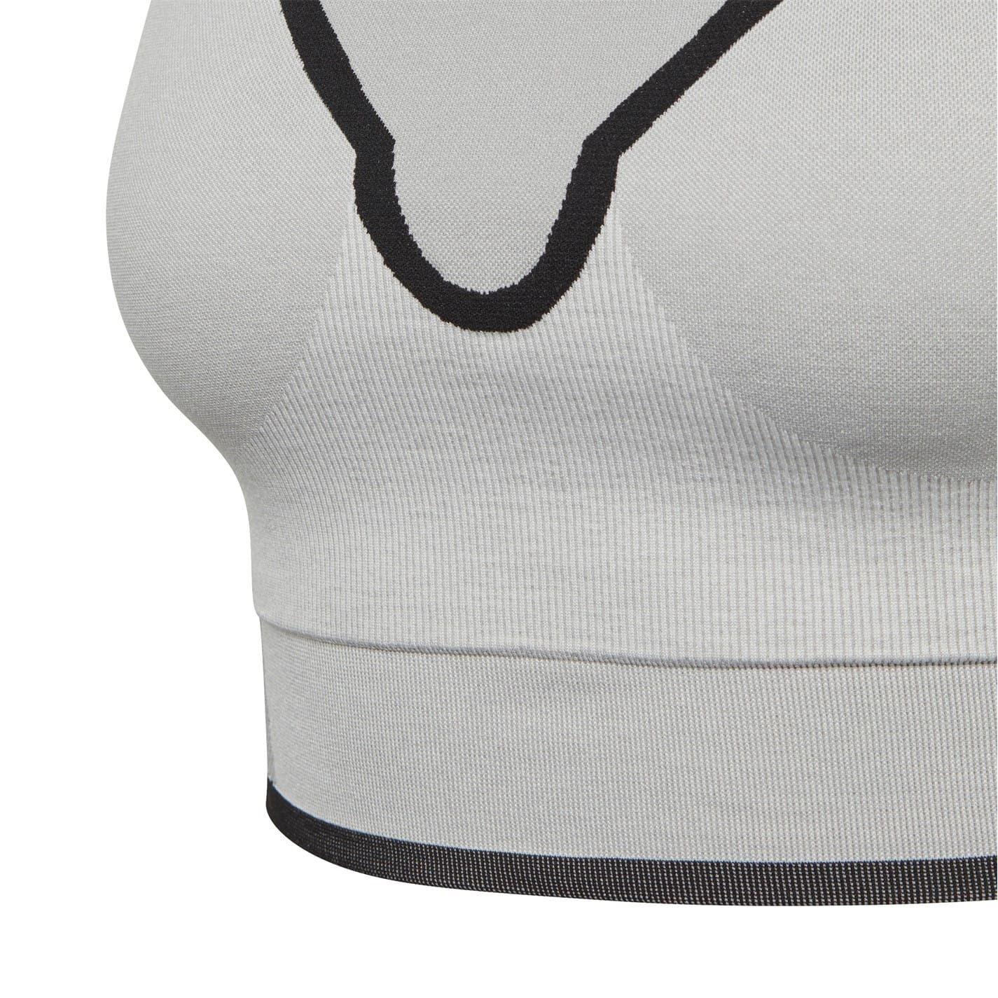 Grey - Side - Adidas Womens-Ladies Stella McCartney Snug Fit Sports Bra