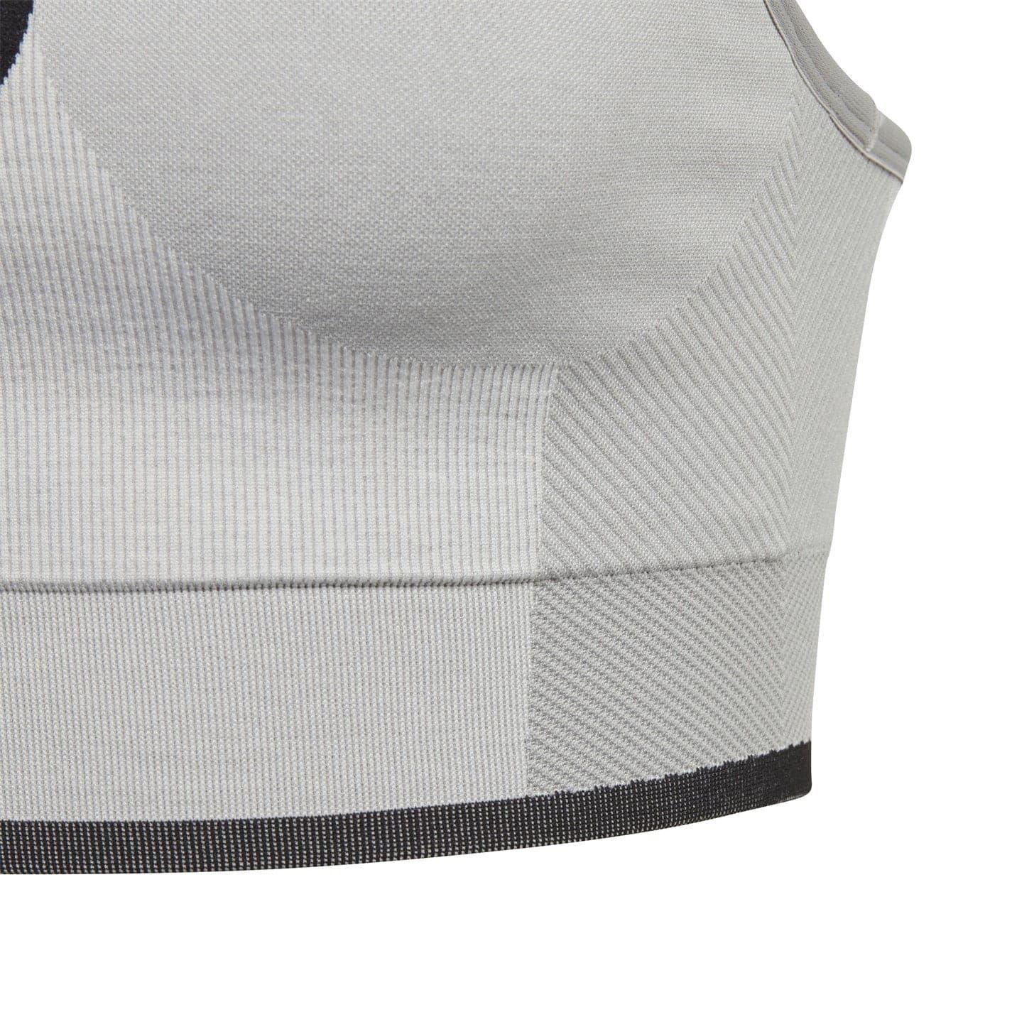 Grey - Lifestyle - Adidas Womens-Ladies Stella McCartney Snug Fit Sports Bra