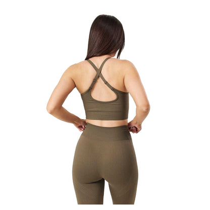 Ash - Back - USA Womens-Ladies Adjustable Seamless Sports Bra