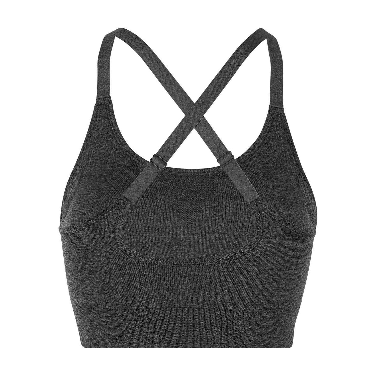 Charcoal - Back - USA Womens-Ladies Adjustable Seamless Sports Bra