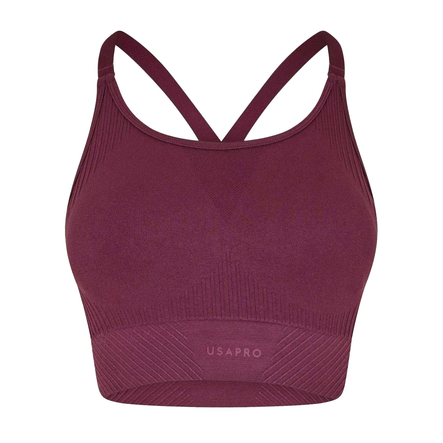 Dark Cherry - Front - USA Womens-Ladies Adjustable Seamless Sports Bra