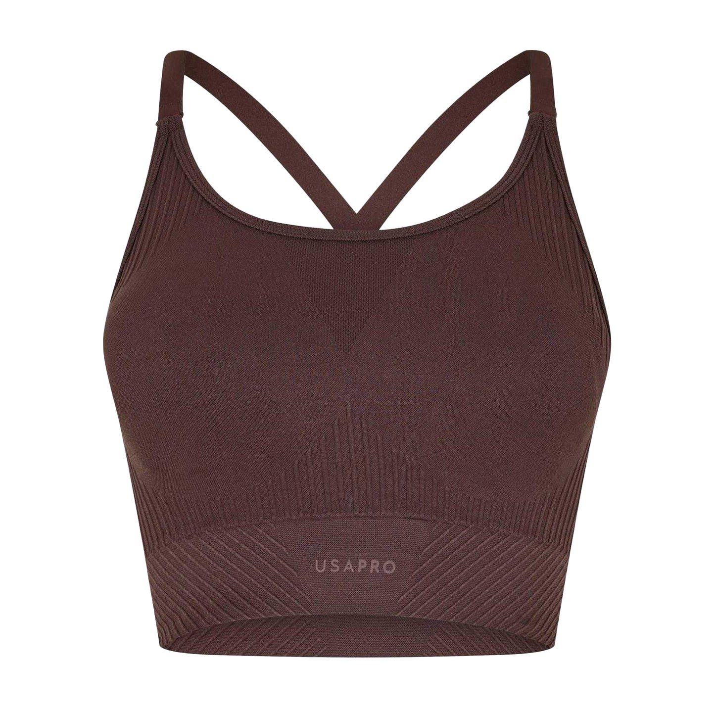 Espresso - Front - USA Womens-Ladies Adjustable Seamless Sports Bra