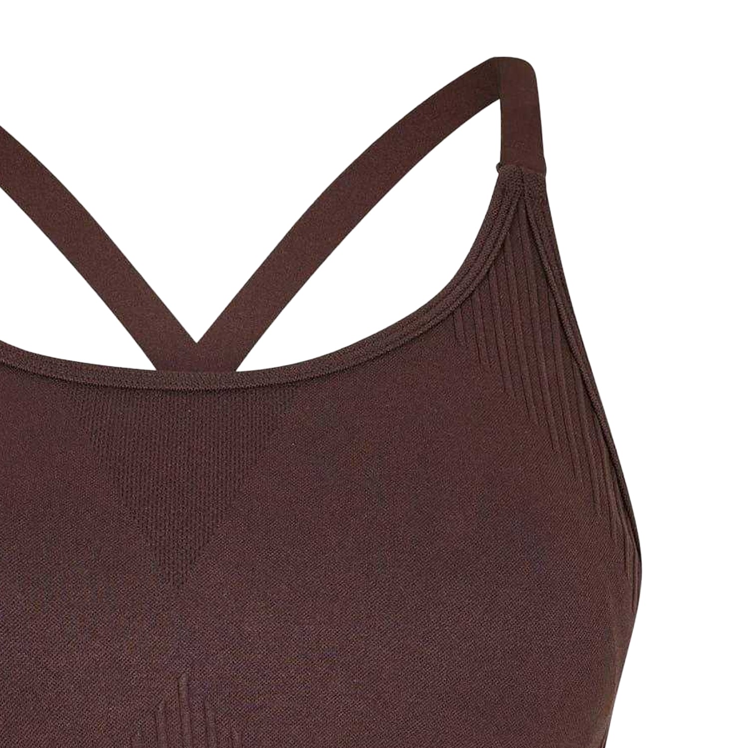 Espresso - Back - USA Womens-Ladies Adjustable Seamless Sports Bra