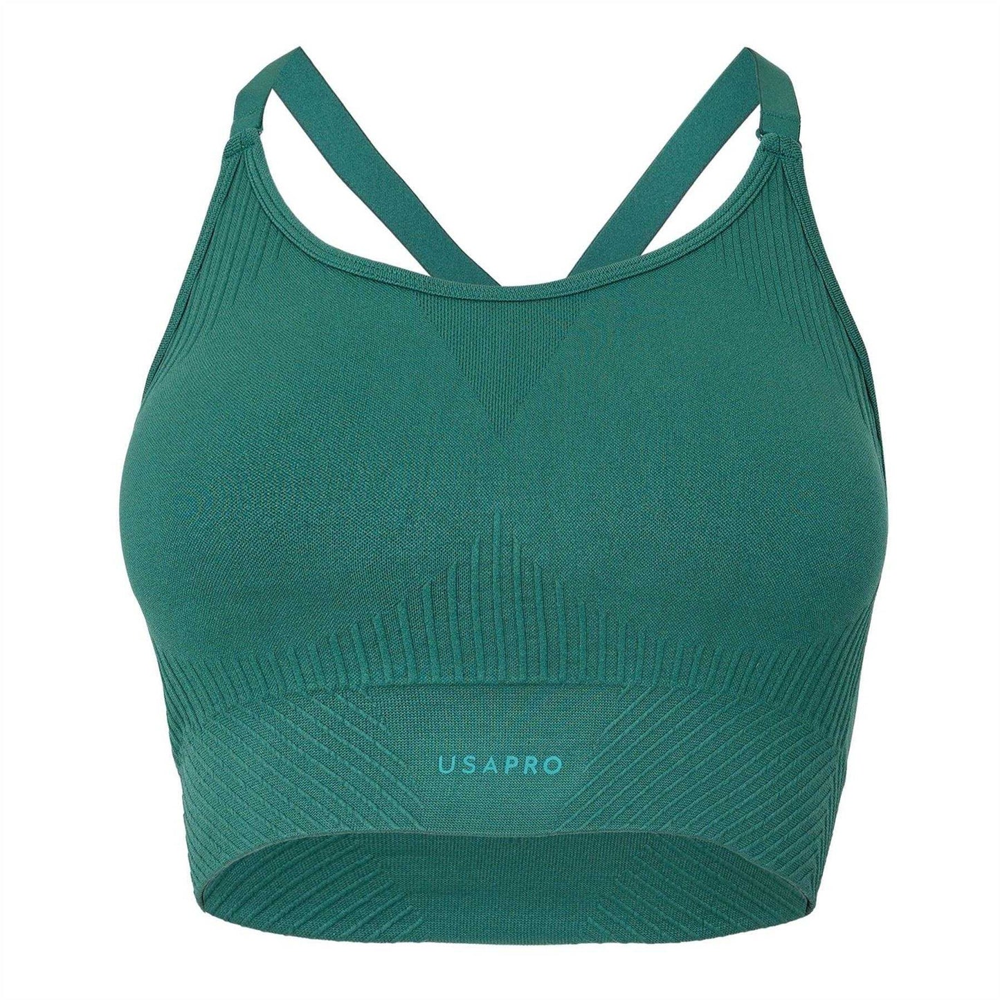 Forest Green - Front - USA Womens-Ladies Adjustable Seamless Sports Bra