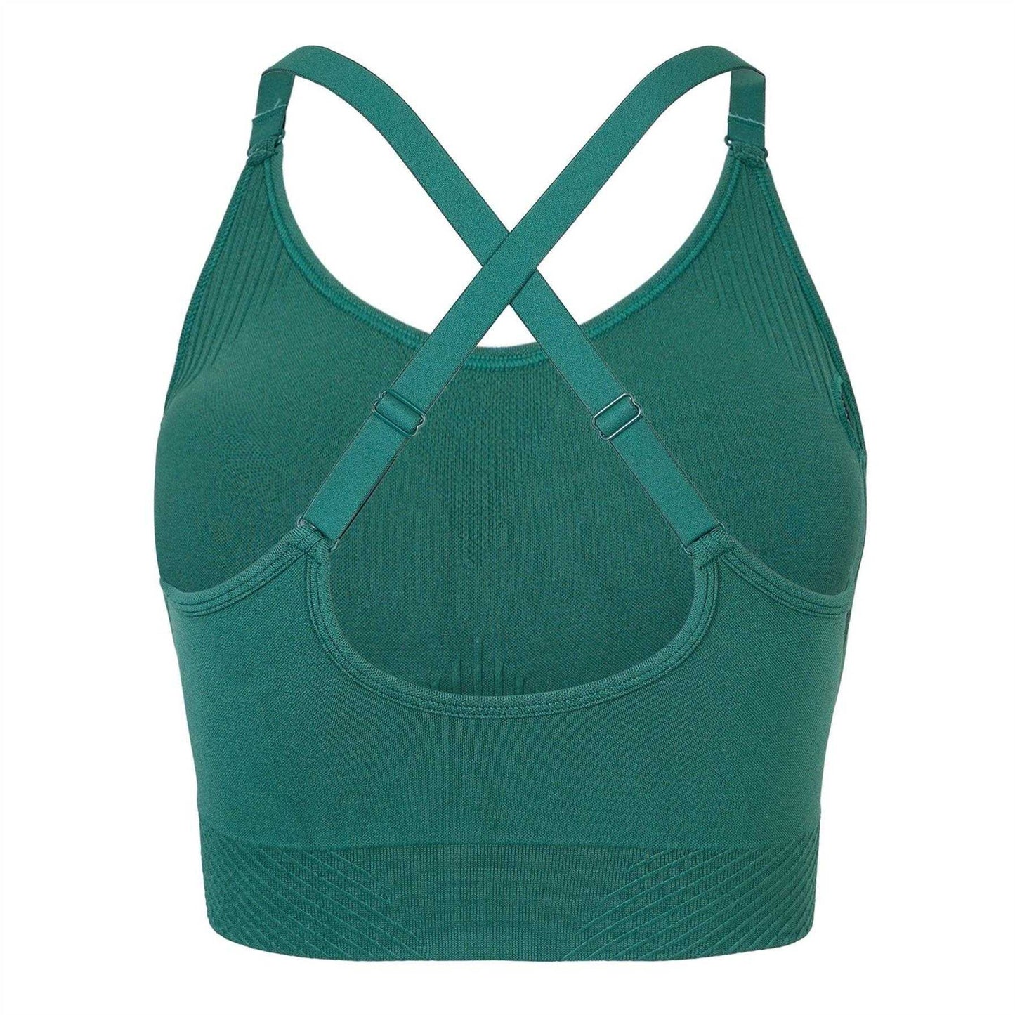 Forest Green - Back - USA Womens-Ladies Adjustable Seamless Sports Bra
