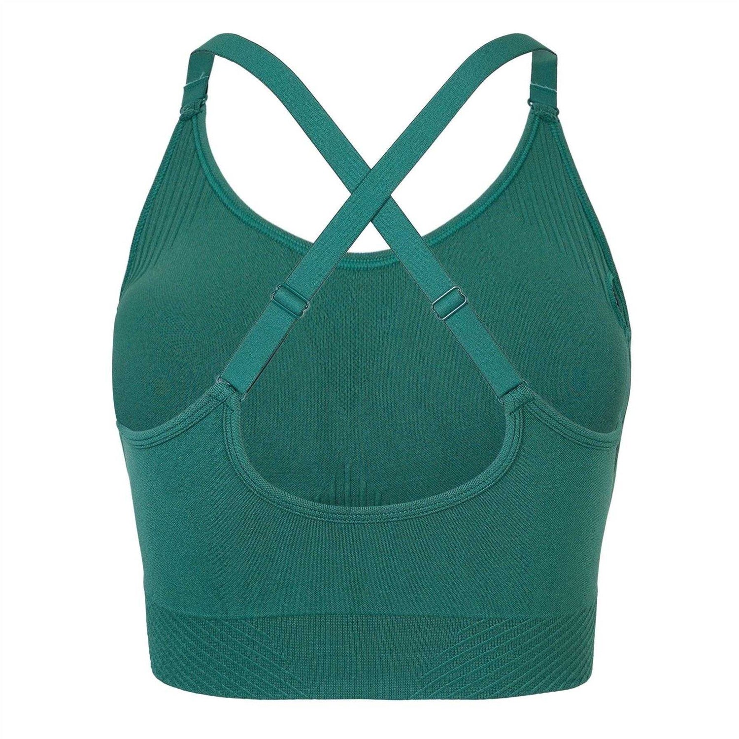 Forest Green - Back - USA Womens-Ladies Adjustable Seamless Sports Bra