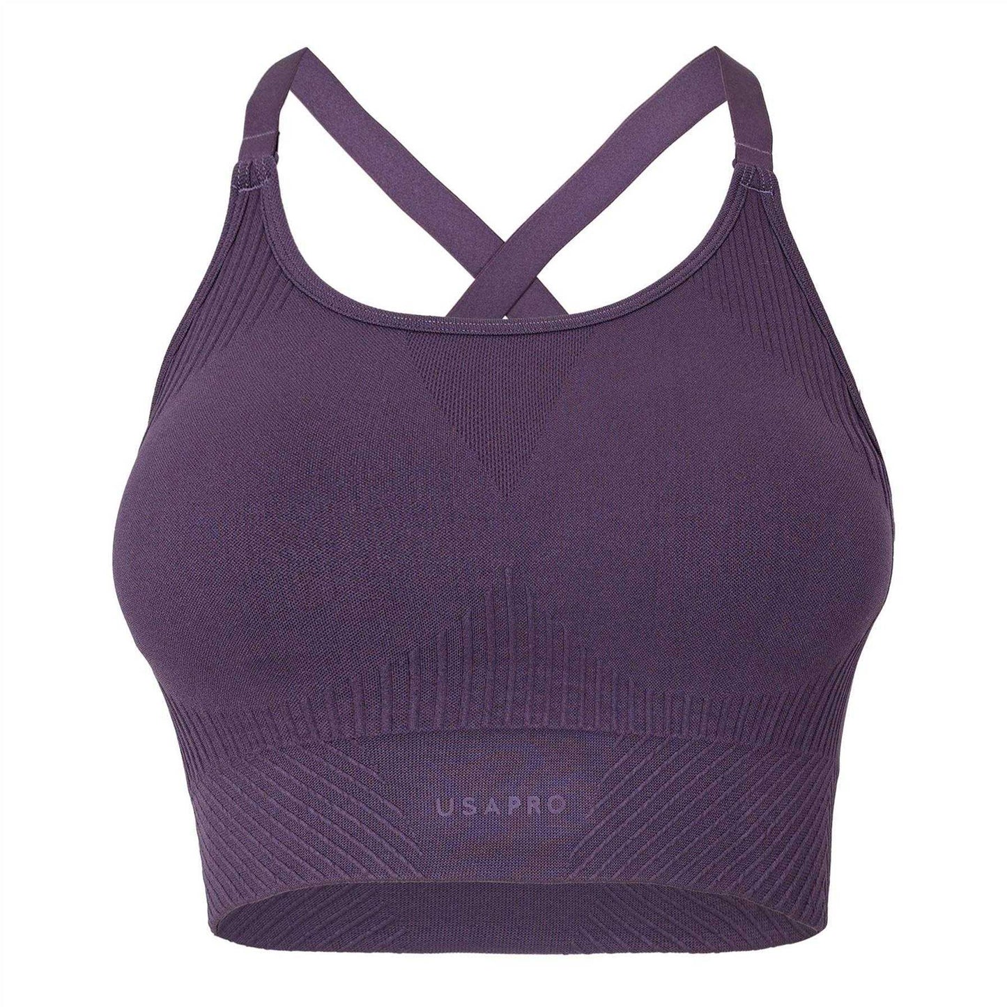 Light Pink - Front - USA Womens-Ladies Adjustable Seamless Sports Bra