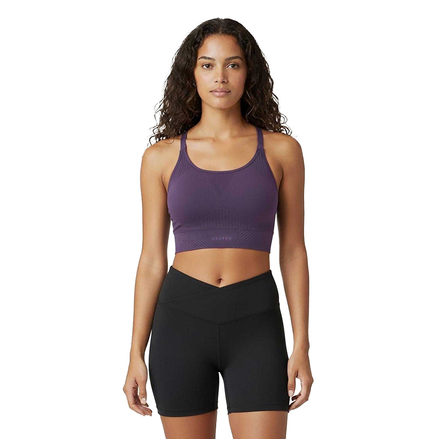 Light Pink - Side - USA Womens-Ladies Adjustable Seamless Sports Bra