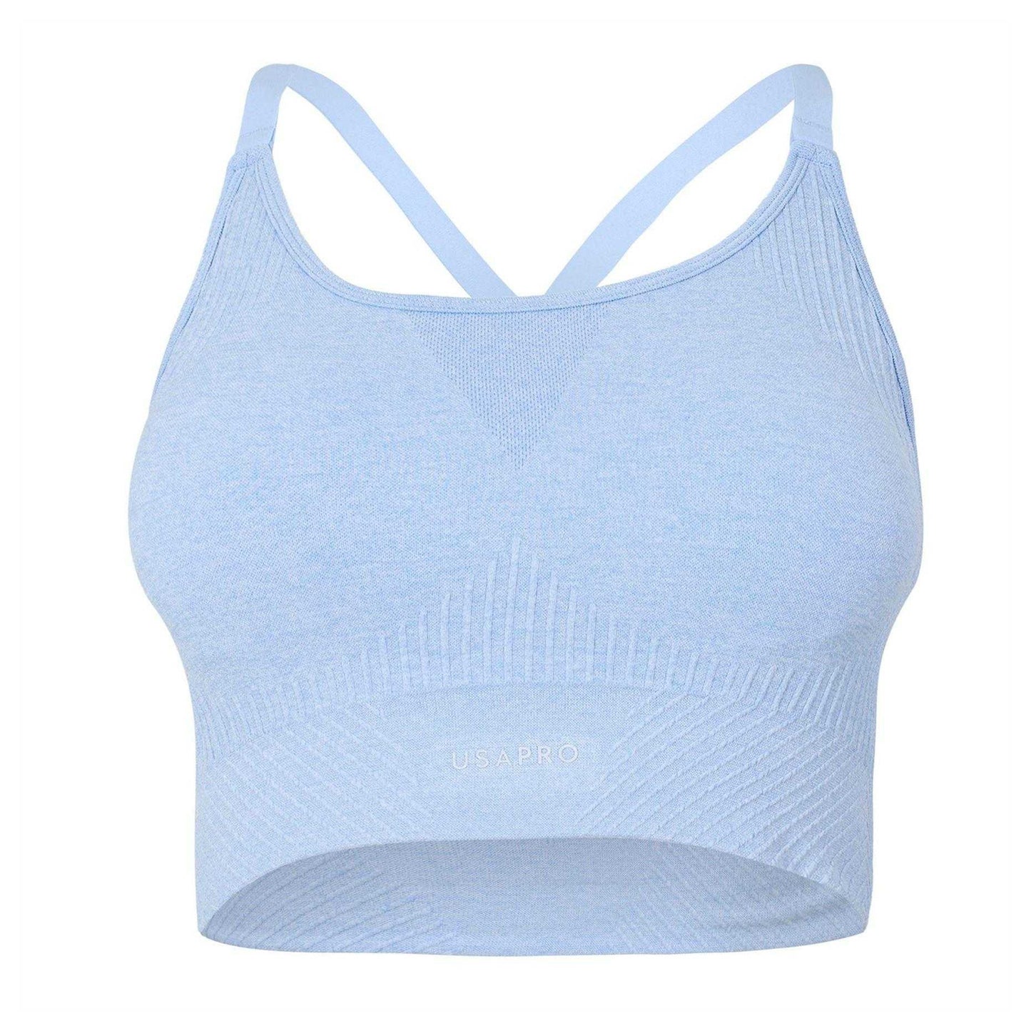 Brunnera Blue - Front - USA Womens-Ladies Adjustable Seamless Sports Bra