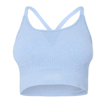 Brunnera Blue - Front - USA Womens-Ladies Adjustable Seamless Sports Bra