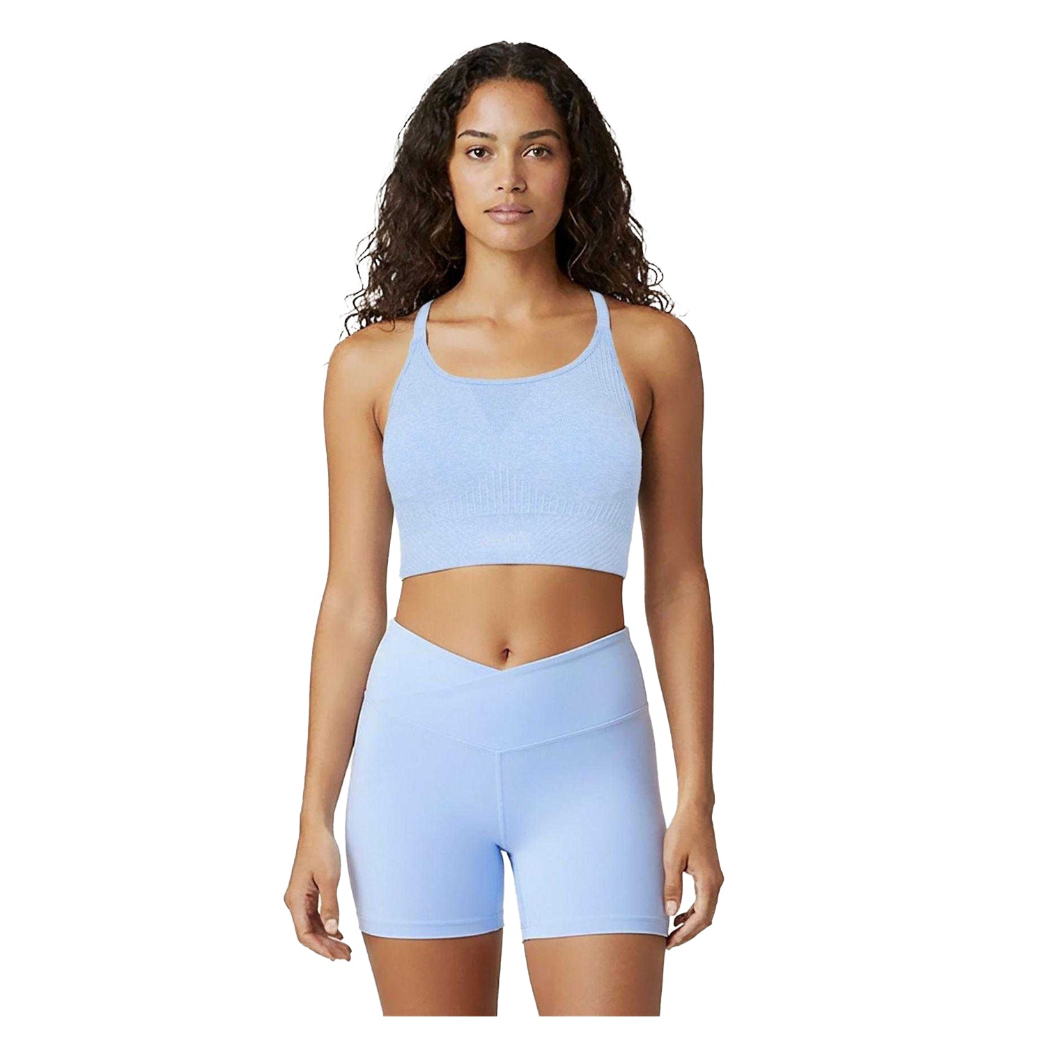 Brunnera Blue - Side - USA Womens-Ladies Adjustable Seamless Sports Bra