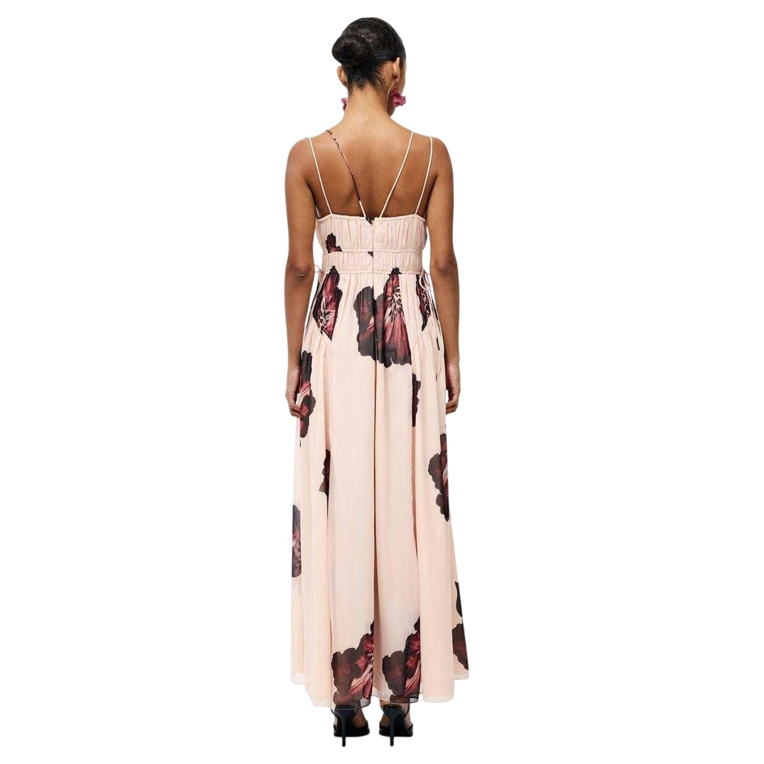 Blush Pink - Back - French Connection Womens-Ladies Hallie V Neck Maxi Dress