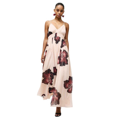 Blush Pink - Lifestyle - French Connection Womens-Ladies Hallie V Neck Maxi Dress